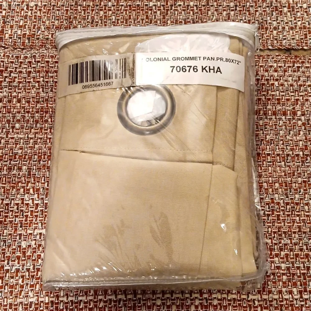 New Thermalogic/Weathermate Khaki Solid Grommet Top Panel Pair 80x72 New‎